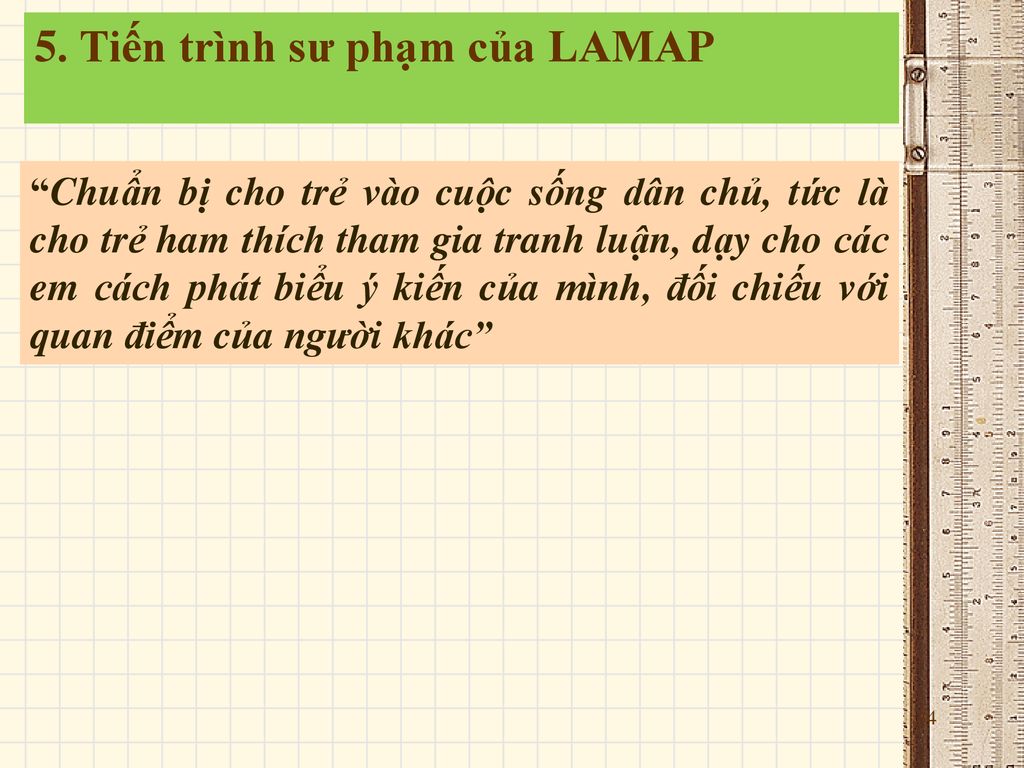 5. Tiến trình sư phạm của LAMAP