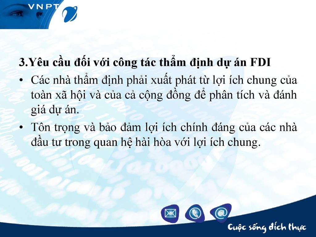 3.Yêu cầu đối với công tác thẩm định dự án FDI