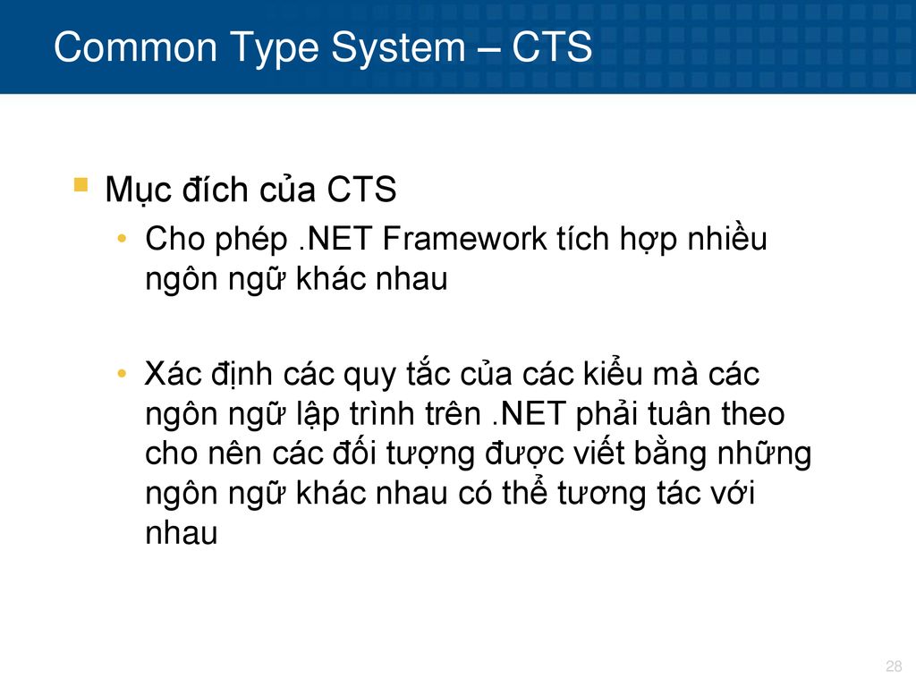 Common Type System – CTS