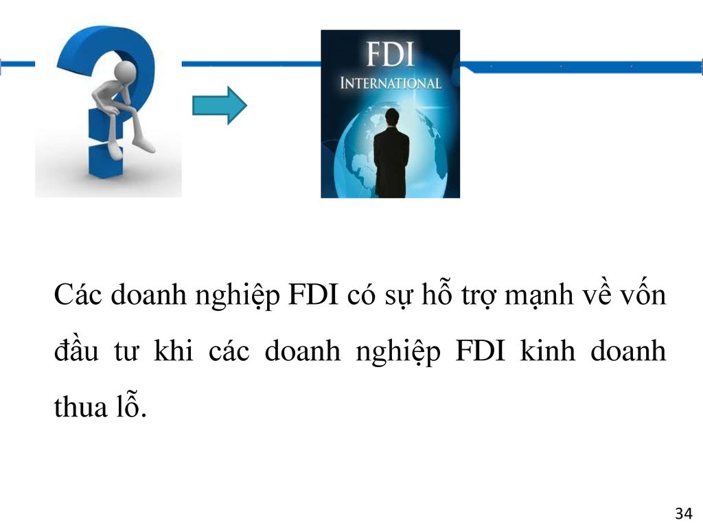 Các doanh nghiệp FDI có sự hỗ trợ mạnh về vốn đầu tư khi các doanh nghiệp FDI kinh doanh thua lỗ.