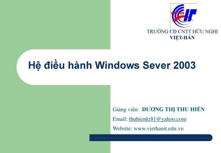 Hệ điều hành Windows Sever 2003