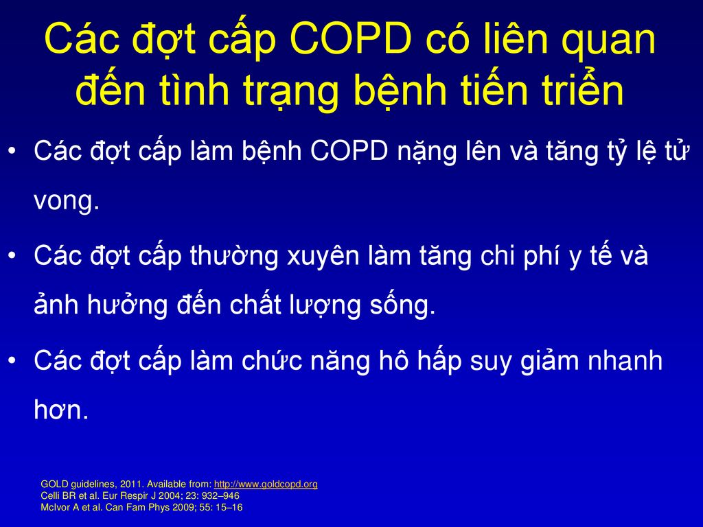 Các đợt cấp COPD có liên quan đến tình trạng bệnh tiến triển