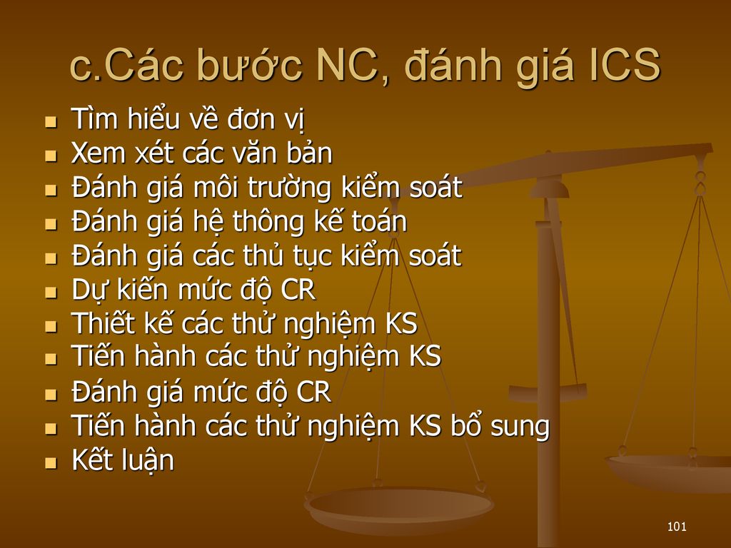 c.Các bước NC, đánh giá ICS