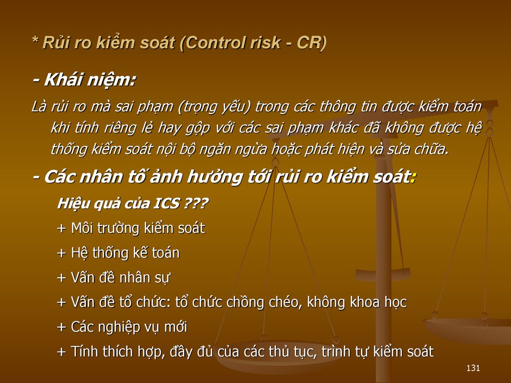 * Rủi ro kiểm soát (Control risk - CR)
