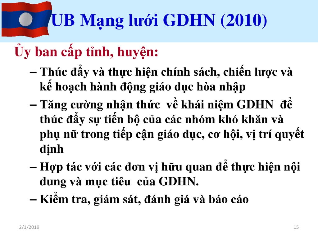 UB Mạng lưới GDHN (2010) Ủy ban cấp tỉnh, huyện: