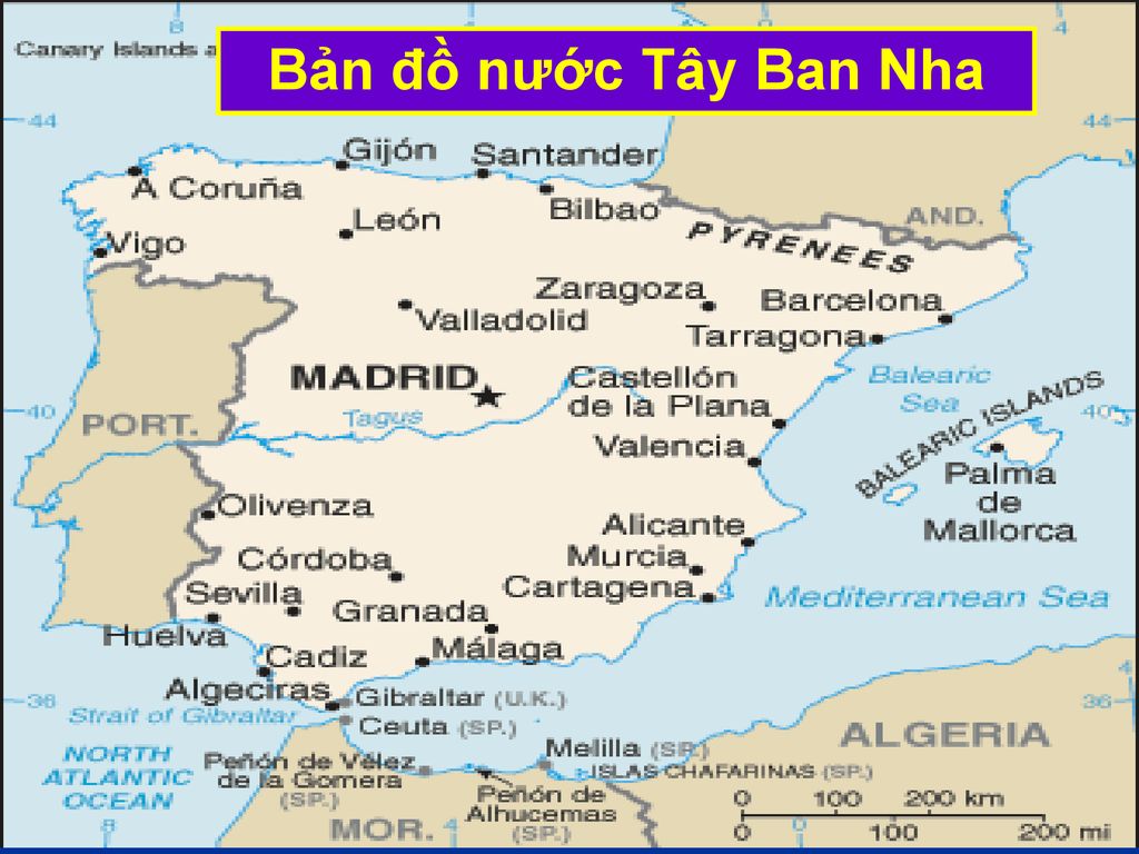 Bản đồ nước Tây Ban Nha