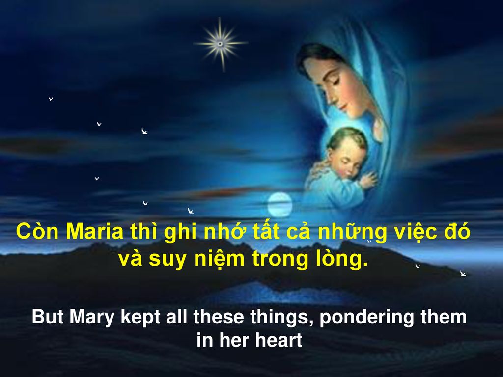 Còn Maria thì ghi nhớ tất cả những việc đó và suy niệm trong lòng.