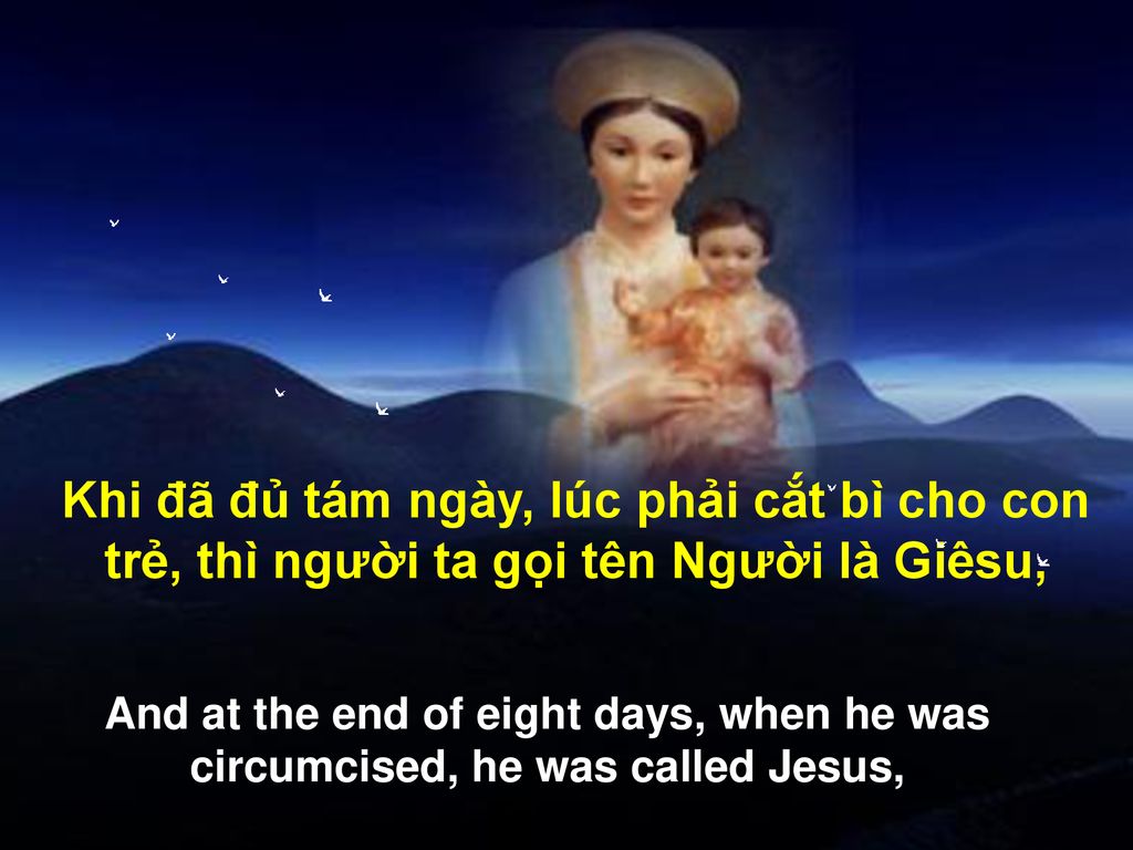 Khi đã đủ tám ngày, lúc phải cắt bì cho con trẻ, thì người ta gọi tên Người là Giêsu,