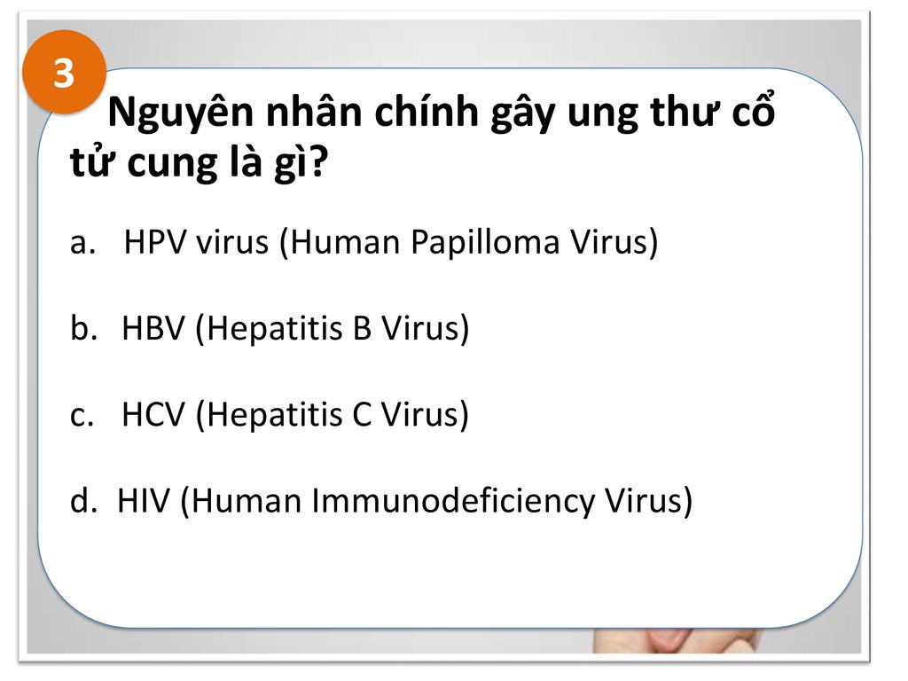 3 a. HPV virus (Human Papilloma Virus) HBV (Hepatitis B Virus)