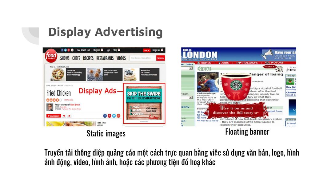 Display Advertising Floating banner Static images