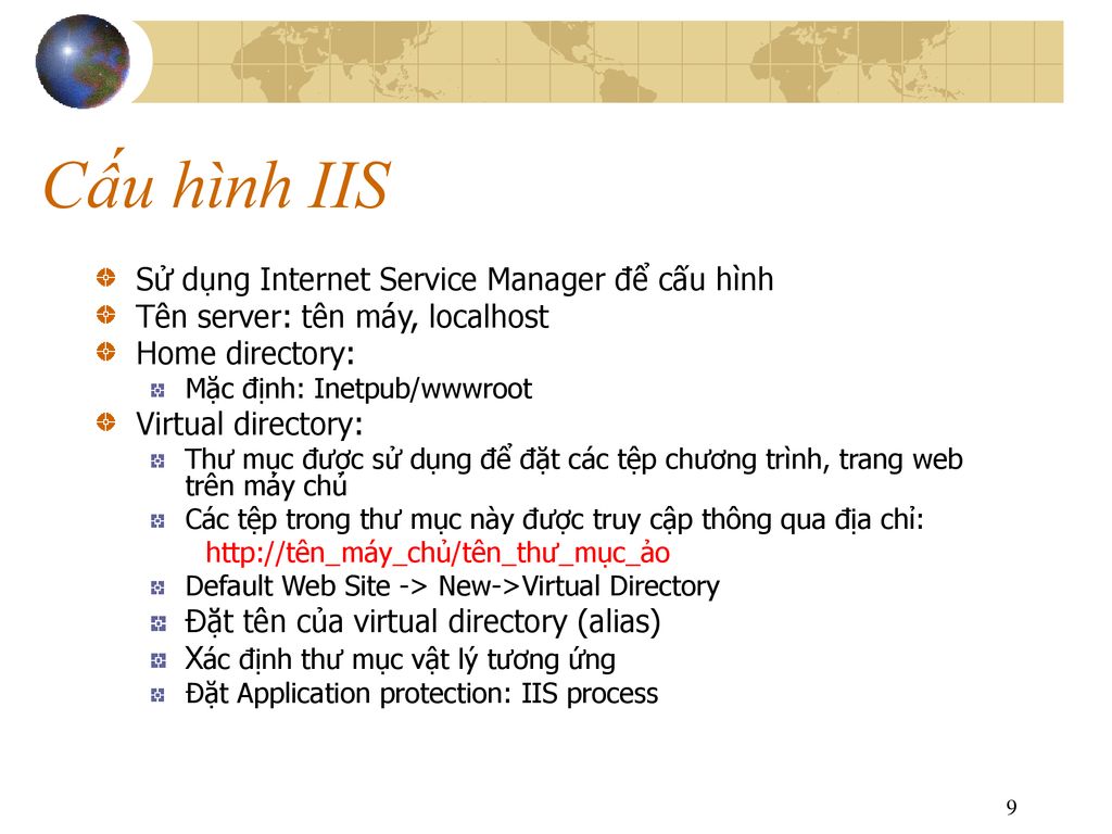Cấu hình IIS Sử dụng Internet Service Manager để cấu hình