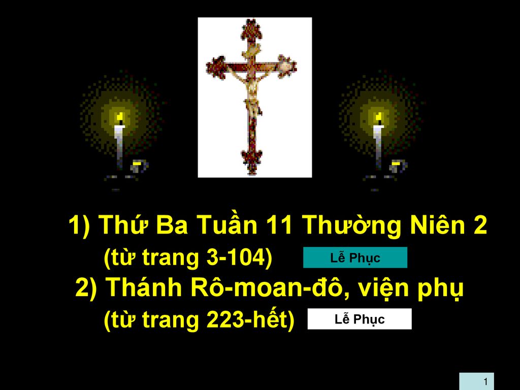 1) Thứ Ba Tuần 11 Thường Niên 2 (từ trang 3-104) 2) Thánh Rô-moan-đô, viện phụ (từ trang 223-hết)