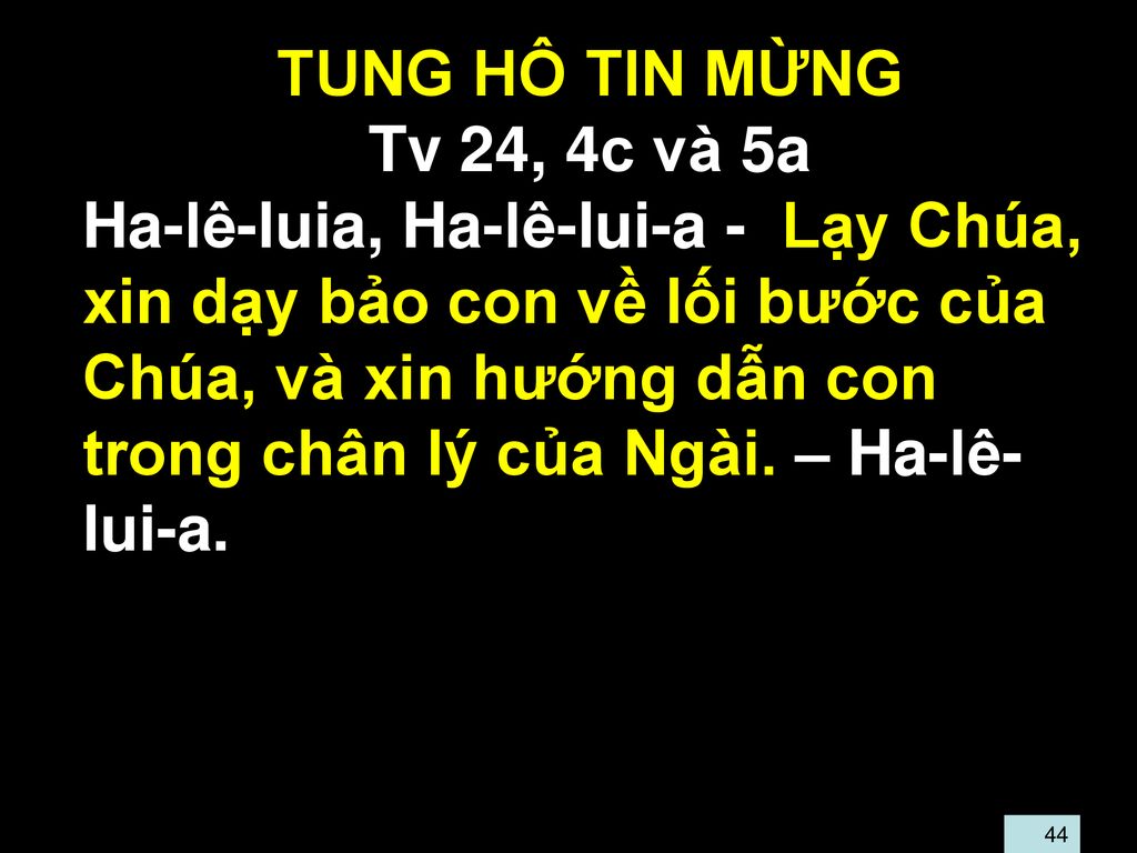 TUNG HÔ TIN MỪNG Tv 24, 4c và 5a.