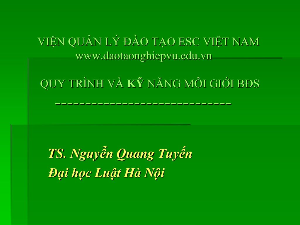 TS. Nguyễn Quang Tuyến Đại học Luật Hà Nội