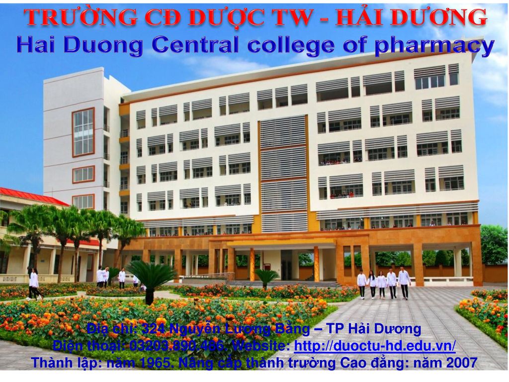 TRƯỜNG CĐ DƯỢC TW - HẢI DƯƠNG Hai Duong Central college of pharmacy