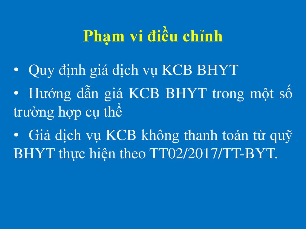 Phạm vi điều chỉnh Quy định giá dịch vụ KCB BHYT