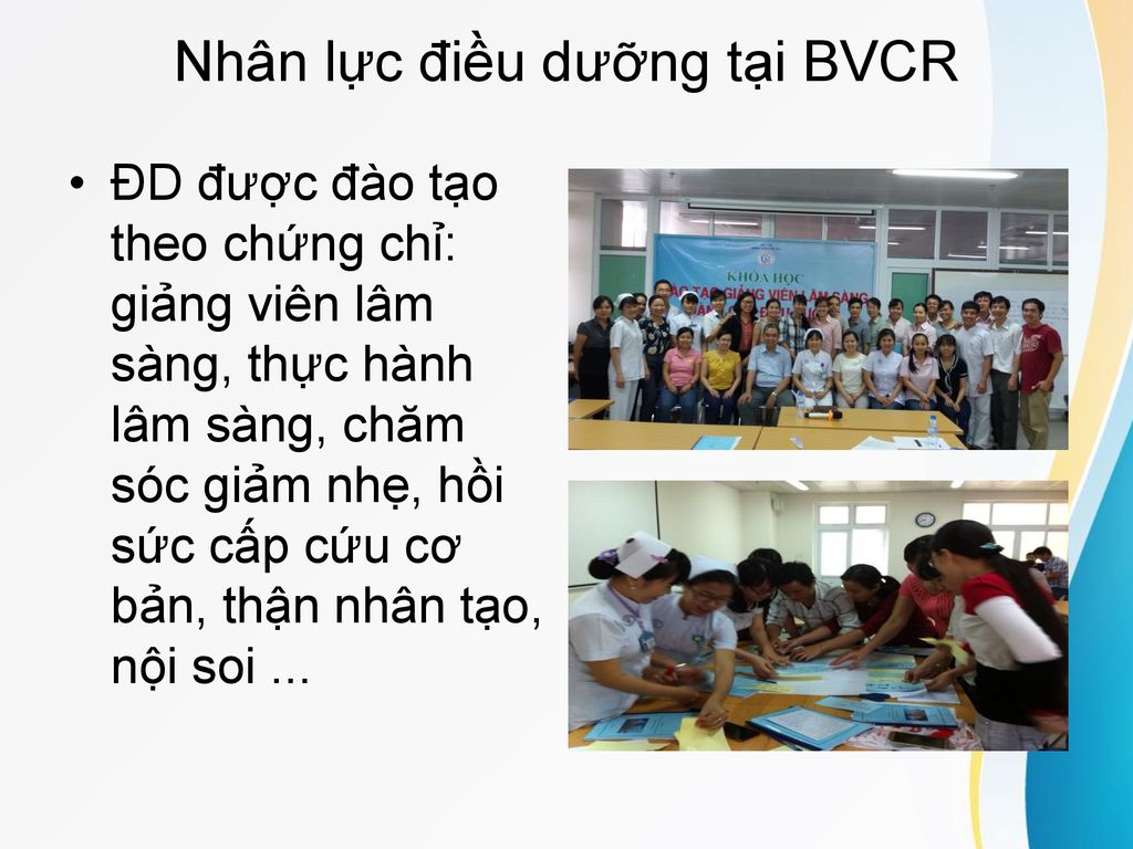 Nhân lực điều dưỡng tại BVCR