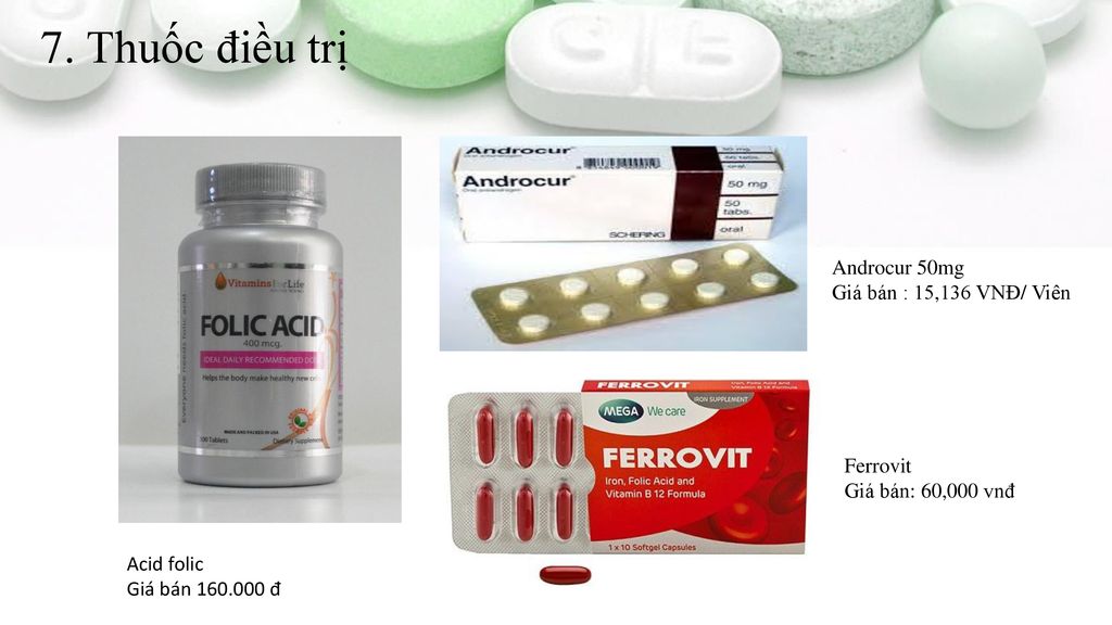 7. Thuốc điều trị Androcur 50mg Giá bán : 15,136 VNĐ/ Viên Ferrovit