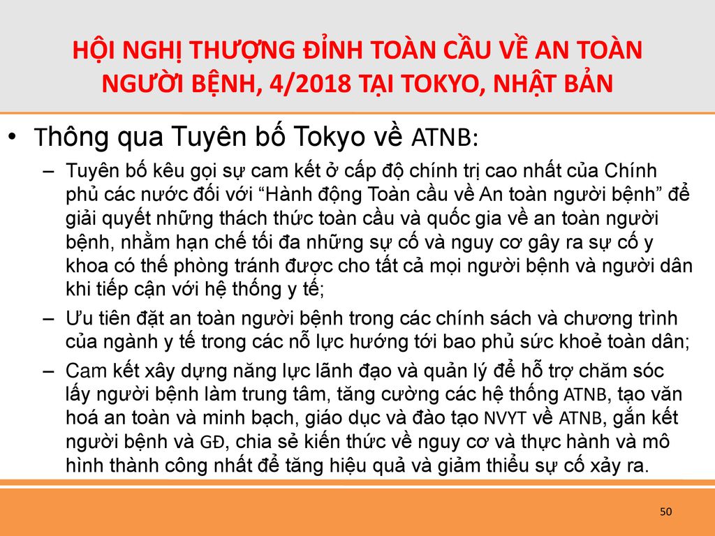 Thông qua Tuyên bố Tokyo về ATNB: