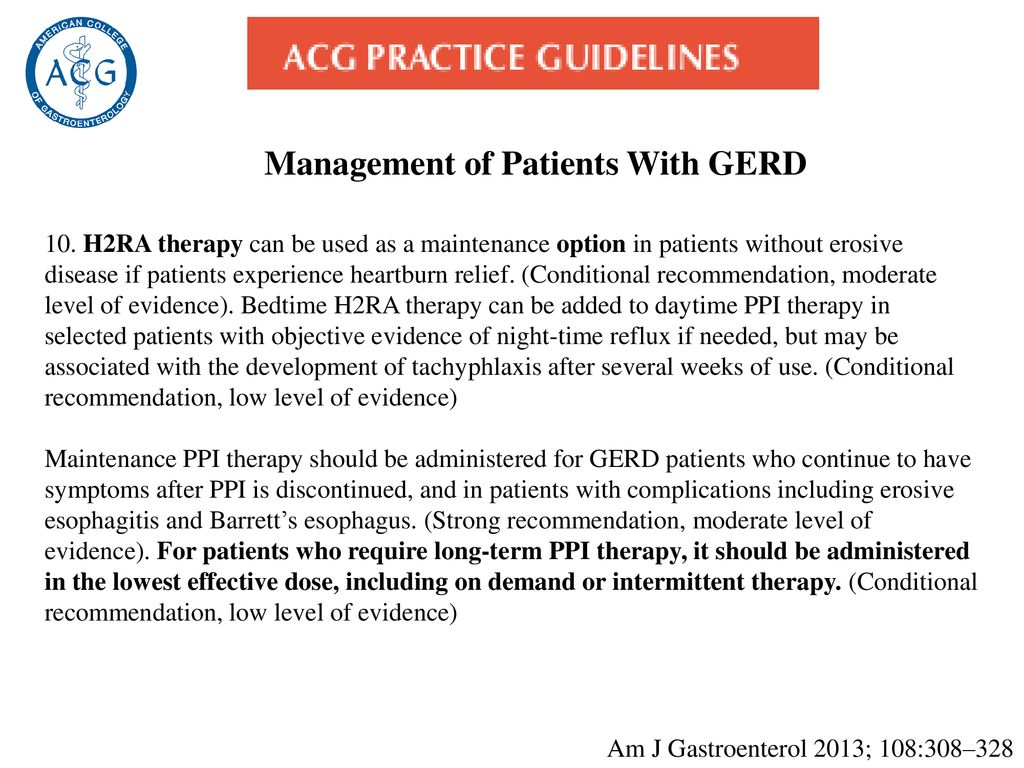 Management of Patients With GERD