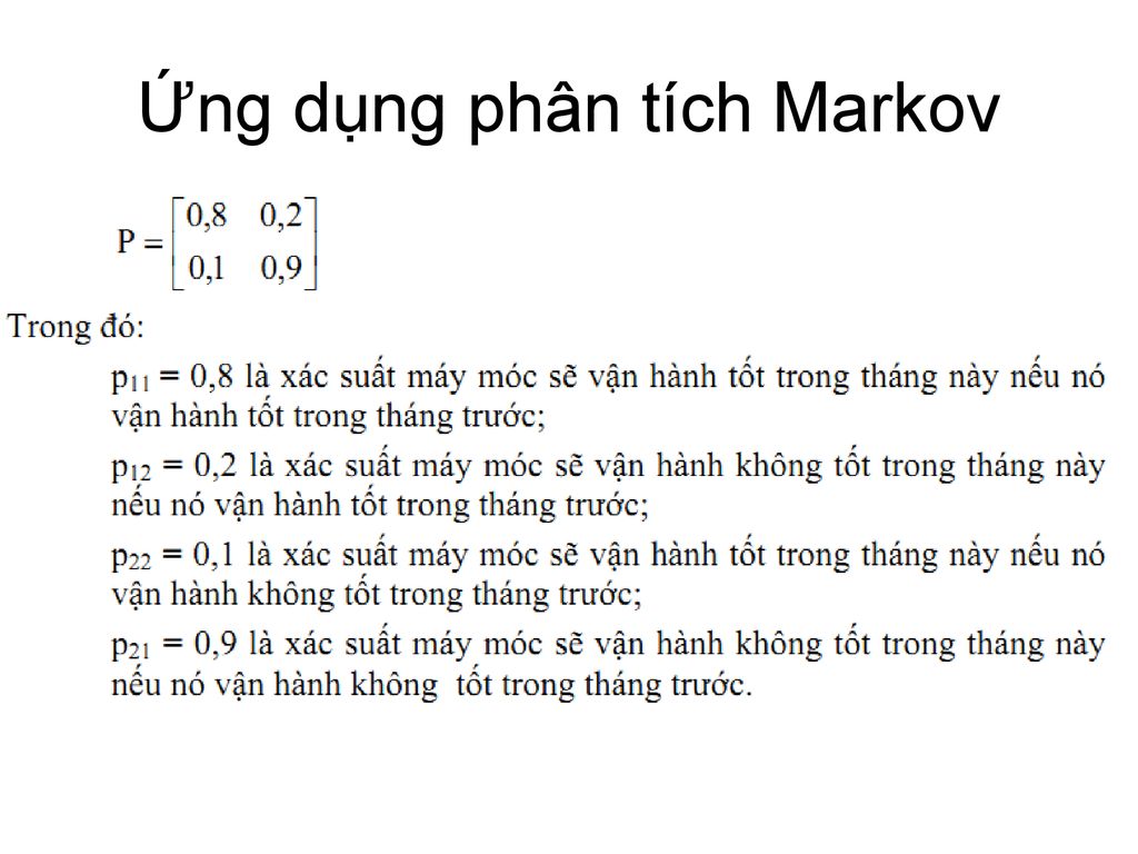 Ứng dụng phân tích Markov